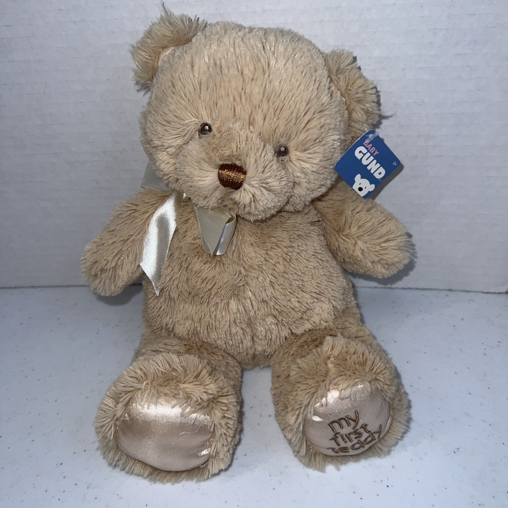 Baby Gund My First Teddy Bear Ribbon Bow Plush Stuffed Animal 1st 10"